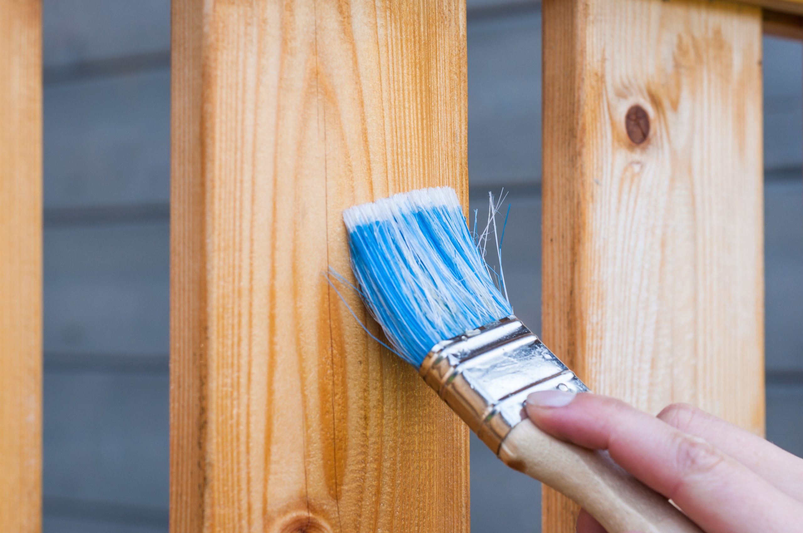 staining wood fence