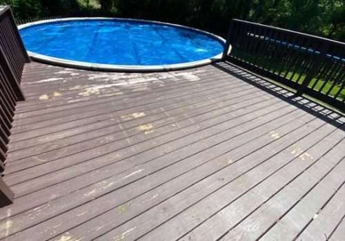 A Close-up of a dirty deck before cleaning