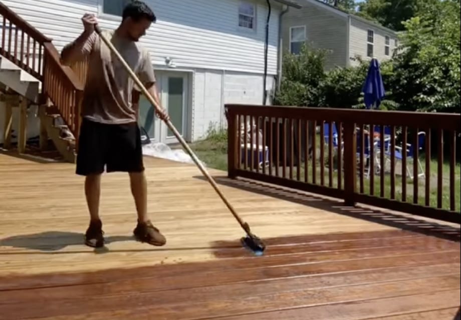 deck staining by veteran