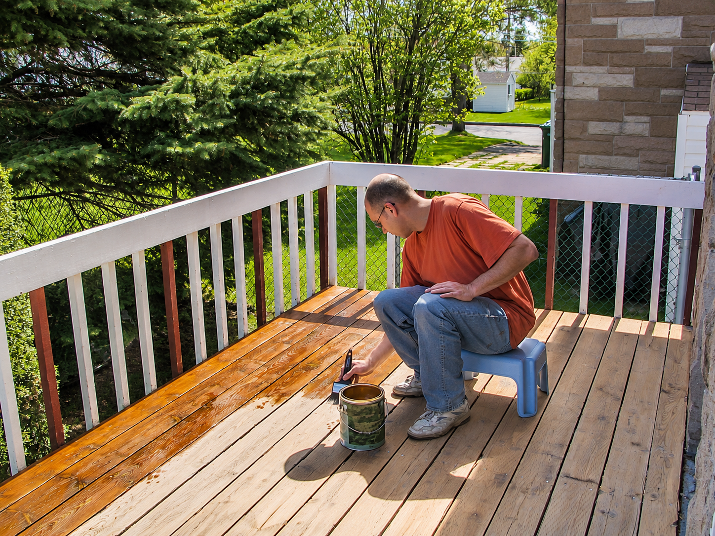 Outdoor wooden deck